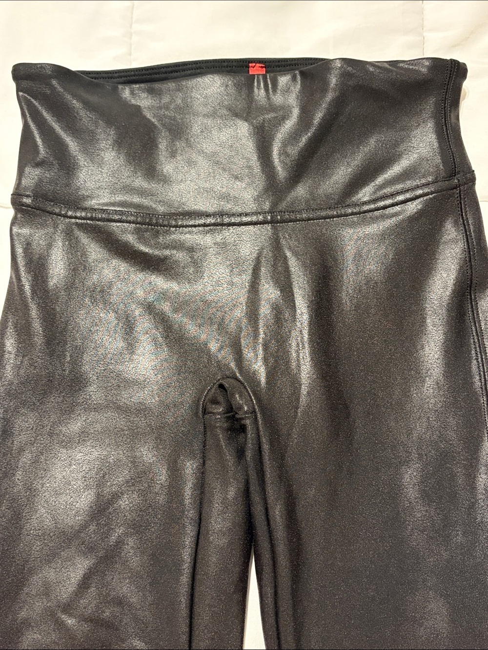 SPANX Faux Leather Black Leggings Like New Size Small - Picture 6 of 8